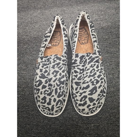 Hey Dude Shoes - Hey Dude Misty Woven Cheetah Gray Shoes Women Slip On Size 11 Boho Casual